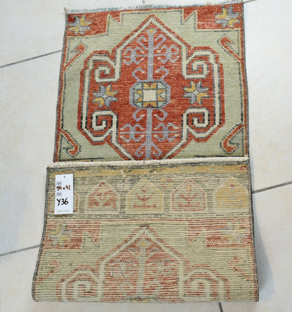 Anatolian Runner 3x1.3 ft Vintage Turkish Runner Oushak Runner Rug Y36