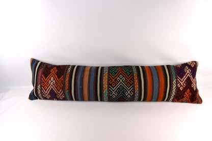 12x48 Vintage Rug Pillow Cover Handwoven Kilim Lumbar Pillow Cover 4469