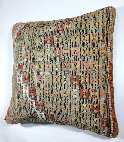 20x20 Kilim Pillow Cover Handmade Vintage Oushak Kilim Cushion Cover 250