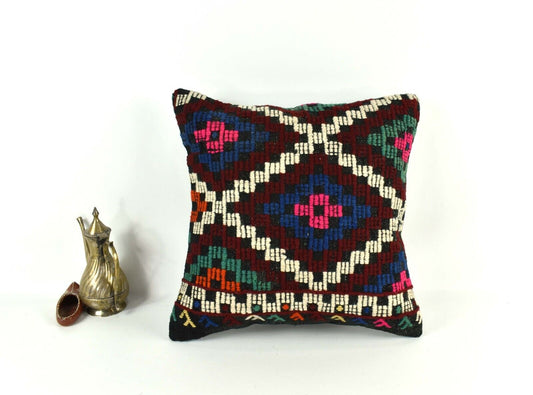 16x16 Ethnic Vintage Turkish Rug Pillow Cover Home Decorative Boho Cushion 3689