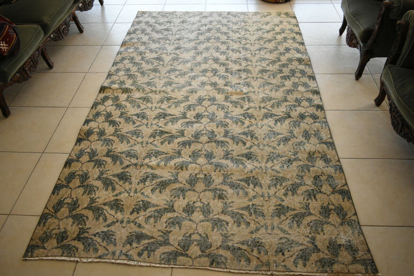 Large Oushak Rug 8.5x5 ft Vintage Rug Faded Turkish Rug Living Room Carpet B02