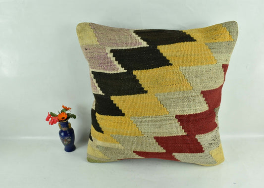 20x20 Kilim Pillow Cover Handmade Vintage Oushak Kilim Cushion Cover A1917