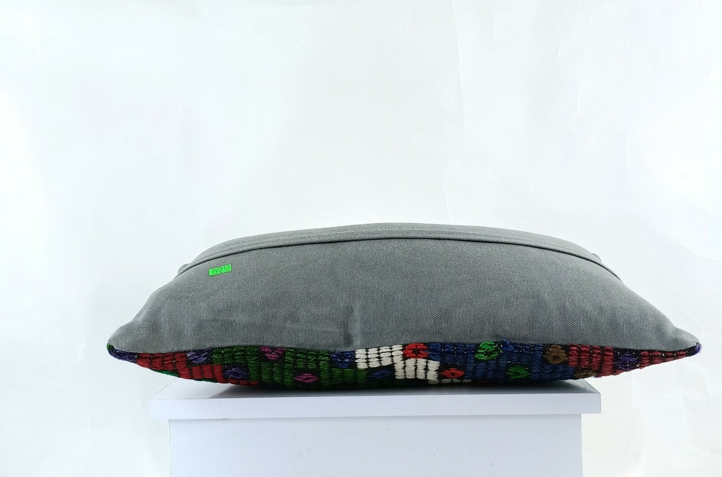 Kilim Pillow Cover 12x20 Handmade Turkish Rug Boho Ethnic Lumbar Cushion E1076