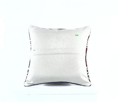 14"x14" Kilim Pillow Cover Handmade Turkish Tribal Ethnic Boho Rug Cushion E1291