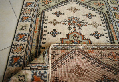 Oushak Runner 3.1x2.2 ft Handwoven Turkish Runner Vintage Runner Floor Rug R27