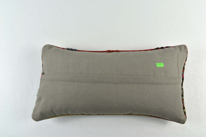 10x20 Kilim Lumbar Pillow Cover Vintage Ethnic Oushak Kilim Pillow Cover 3355