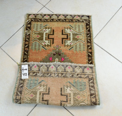 Anatolian Runner 2.8x1.5 ft Vintage Turkish Runner Oushak Runner Rug Y39