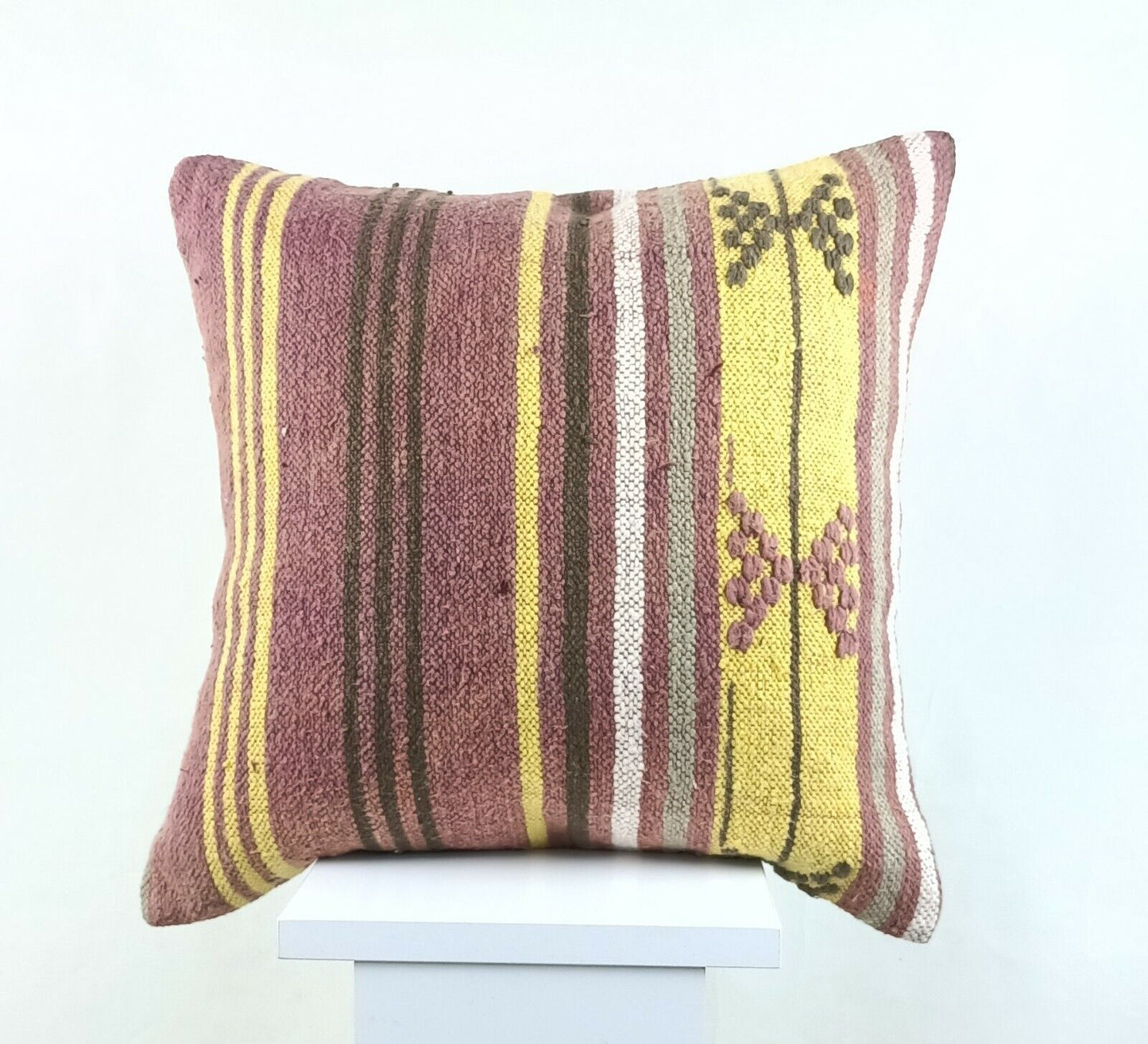 Kilim Pillow Cover 16x16 Oriental Traditional Handmade Bohemian Cushion A1140