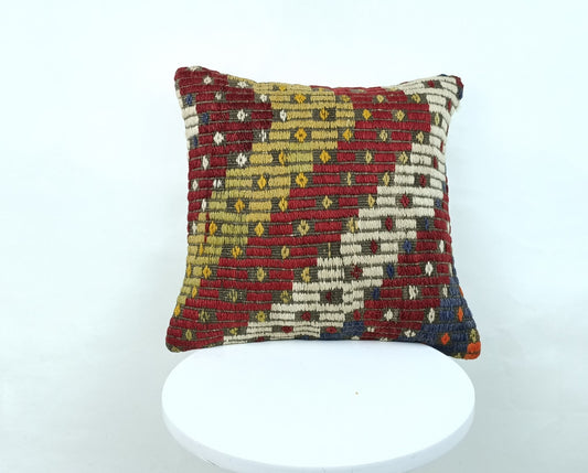 16x16 Ethnic Vintage Turkish Rug Pillow Cover Home Decorative Boho Cushion 1623