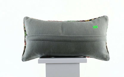Kilim Pillow Cover 8x16 in Handmade Turkish Traditional Ottoman Boho Lumbar E726
