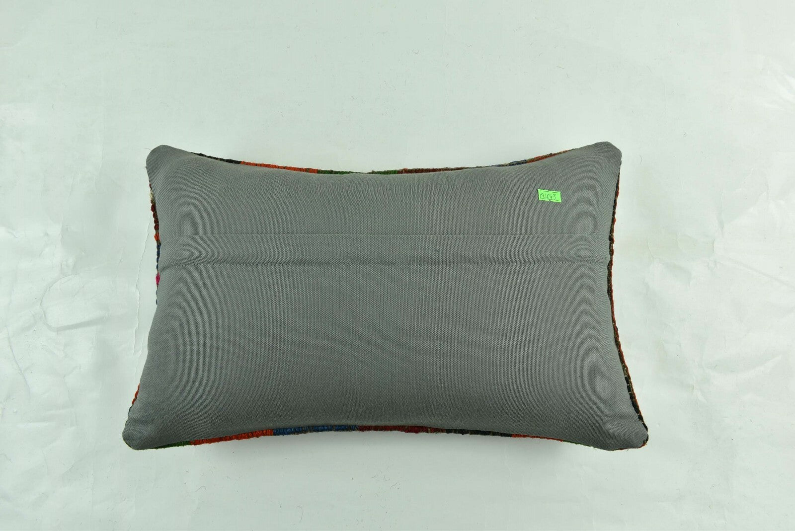 Kilim Pillow Cover 12x20 Turkish Handmade Vintage Couch Lumbar Cushion  A1843