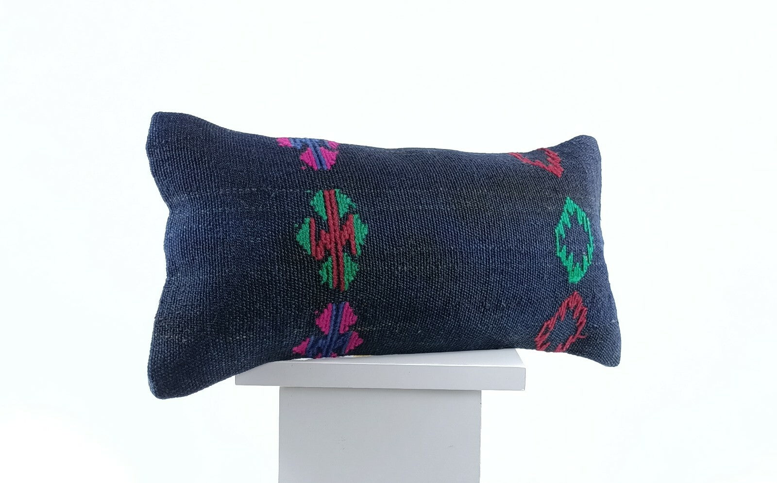 8"x16" Kilim Pillow Cover Turkish Handmade Home Decorative Neck Lumbar E720