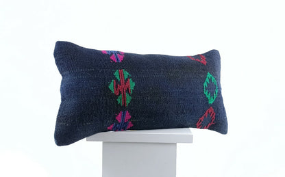 8"x16" Kilim Pillow Cover Turkish Handmade Home Decorative Neck Lumbar E720
