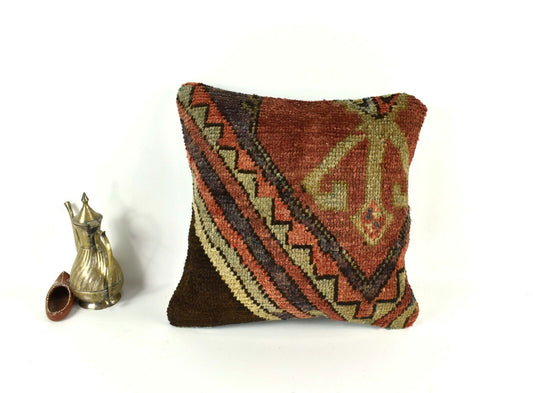 Kilim Pillow Cover 14x14 Vintage Home Decorative Sofa Couch Cushion A2201