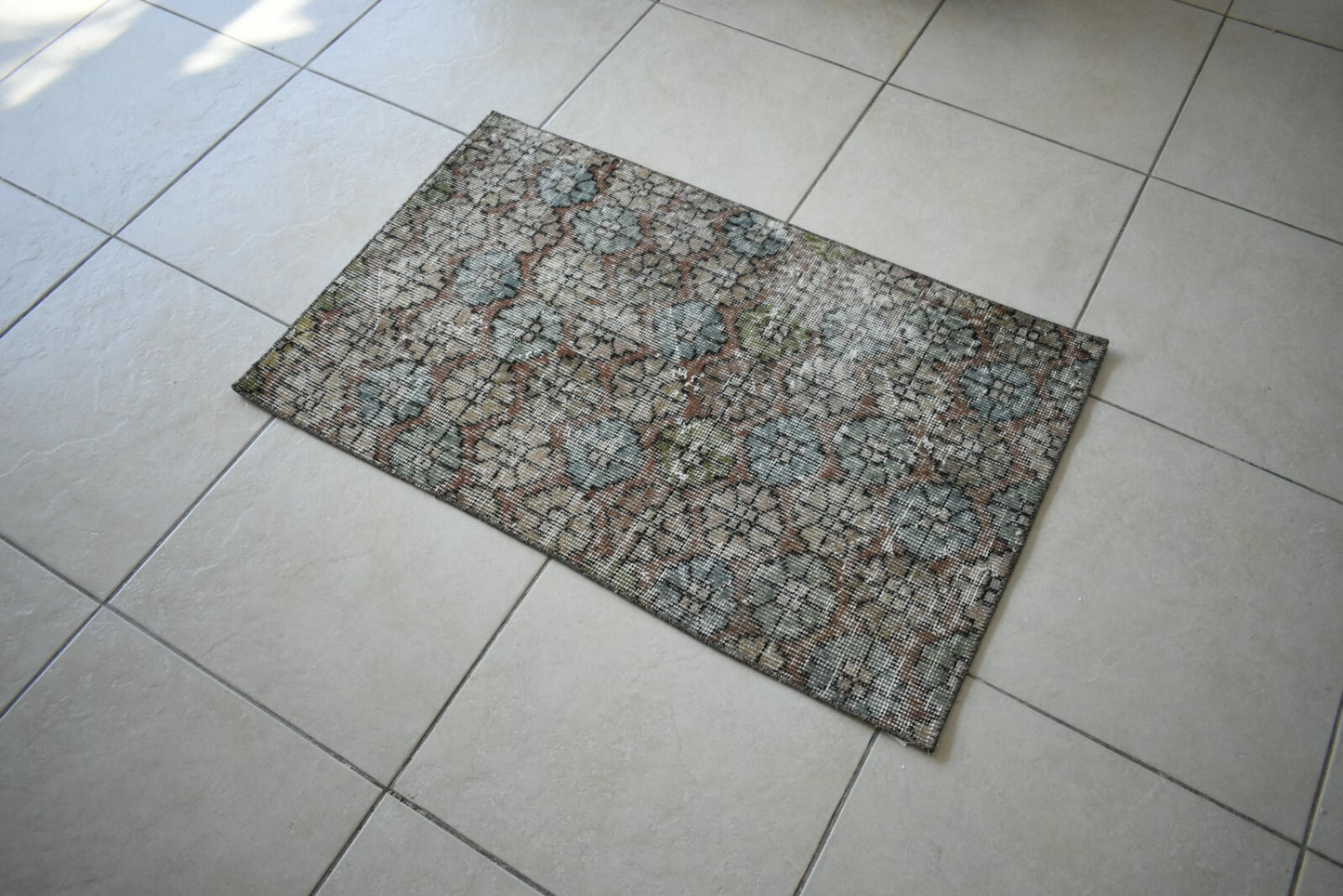 Vintage Runner 3.2x2 ft Small Turkish Runner Anatolian Floor Runner Rug R20