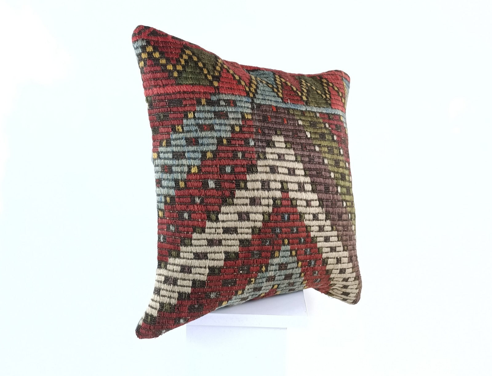 18"x18" Kilim Pillow Cover  Handmade Turkish Vintage Cushion Tribal Lumbar 1822