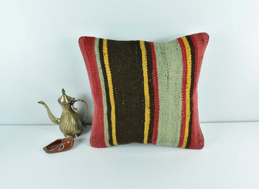 Kilim Pillow Cover 14x14 Vintage Home Decorative Sofa Couch Cushion A1725