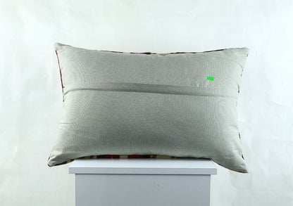 Kilim Pillow Cover 16x24 in Traditional Handmade Anatolian Lumbar Cushion A1477