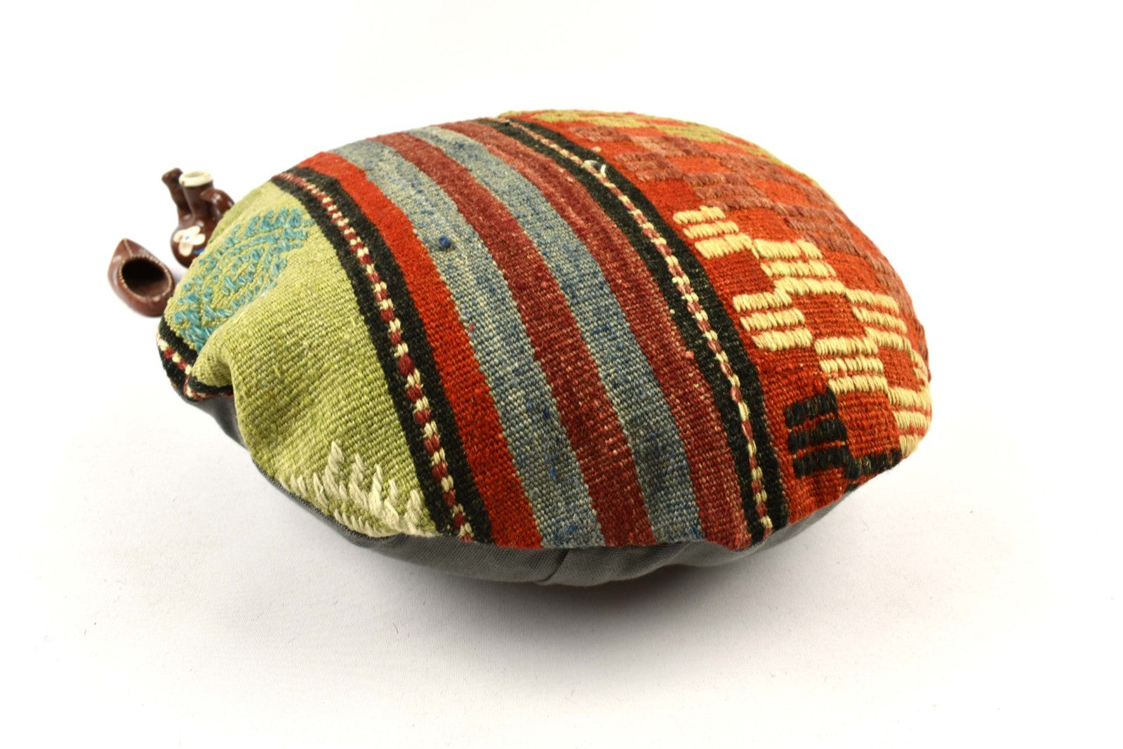 Kilim Round Pillow Cover 18" in Tribal Vintage Turkish Carpet Round Cushion 4940