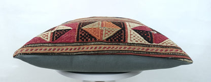 18"x18" Kilim Pillow Cover  Handmade Turkish Vintage Cushion Tribal Lumbar A386