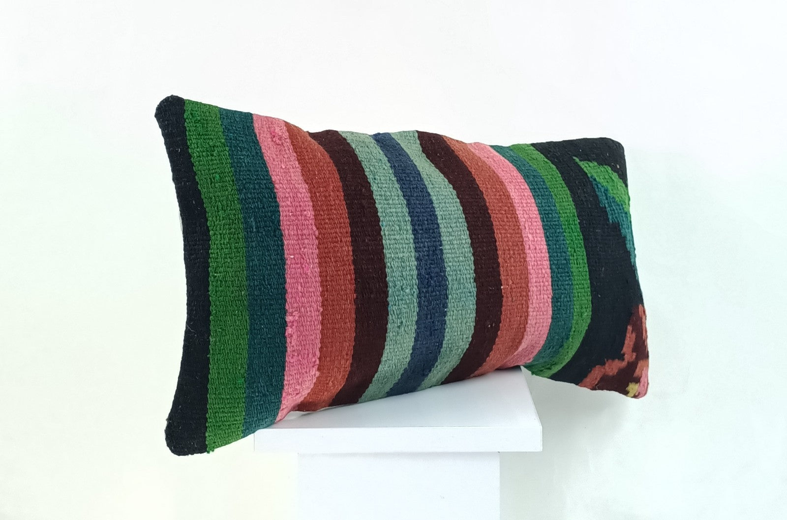 10x20 Kilim Lumbar Pillow Cover Vintage Ethnic Oushak Kilim Pillow Cover 2242