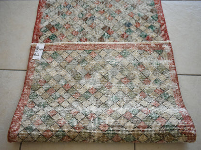 Small Turkish Runner 4.8x2 ft Vintage Runner Hallway Runner Handwoven Runner R13