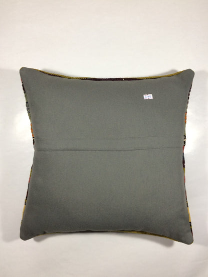 18"x18" Kilim Pillow Cover  Handmade Turkish Vintage Cushion Tribal Lumbar 676