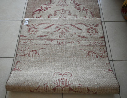 Oushak Runner 10x2.6 ft Handwoven Turkish Runner Vintage Runner Floor Rug R05