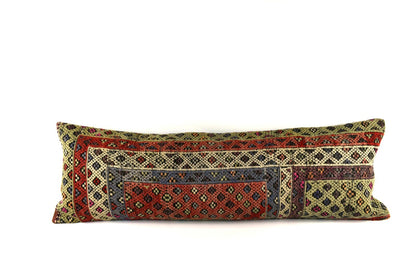 Extra Large Kilim Pillow Cover 16x48 Handmade Ethnic Boho Oriental Lumbar 4359