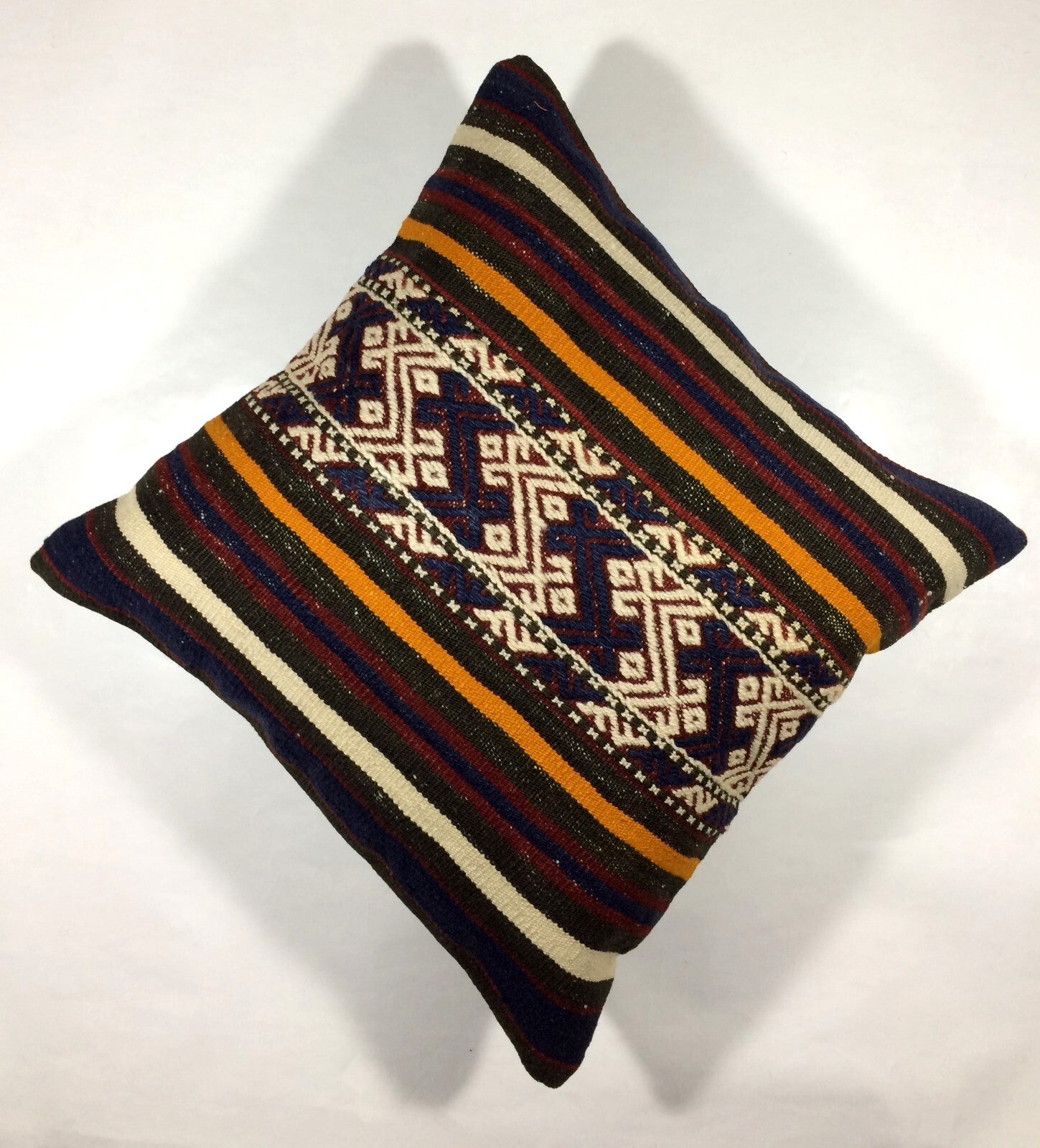 18"x18" Kilim Pillow Cover  Handmade Turkish Vintage Cushion Tribal Lumbar 646