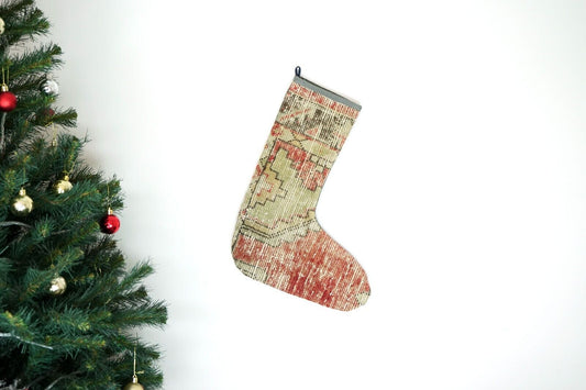 Kilim Christmas Stocking Vintage Rug Stocking Ethnic Decorative Xmas Socks S515