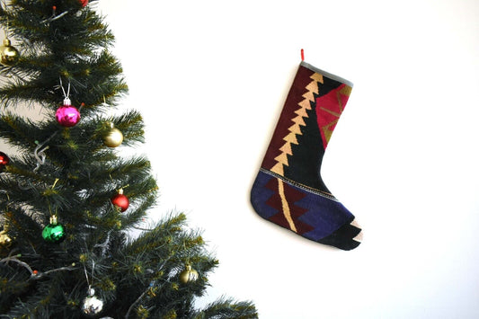 Christmas Stocking Kilim Christmas Sock Rug Gift Stocking Xmas Decor Socks S14