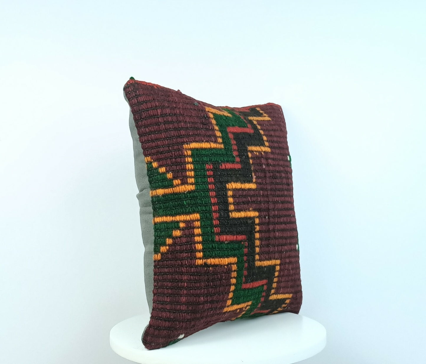 Kilim Pillow Cover 16"x16" Home Decorative Boho Rustic Rug Lumbar Cushion E200
