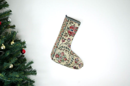 Kilim Christmas Stocking Vintage Rug Stocking Ethnic Decorative Xmas Socks S492