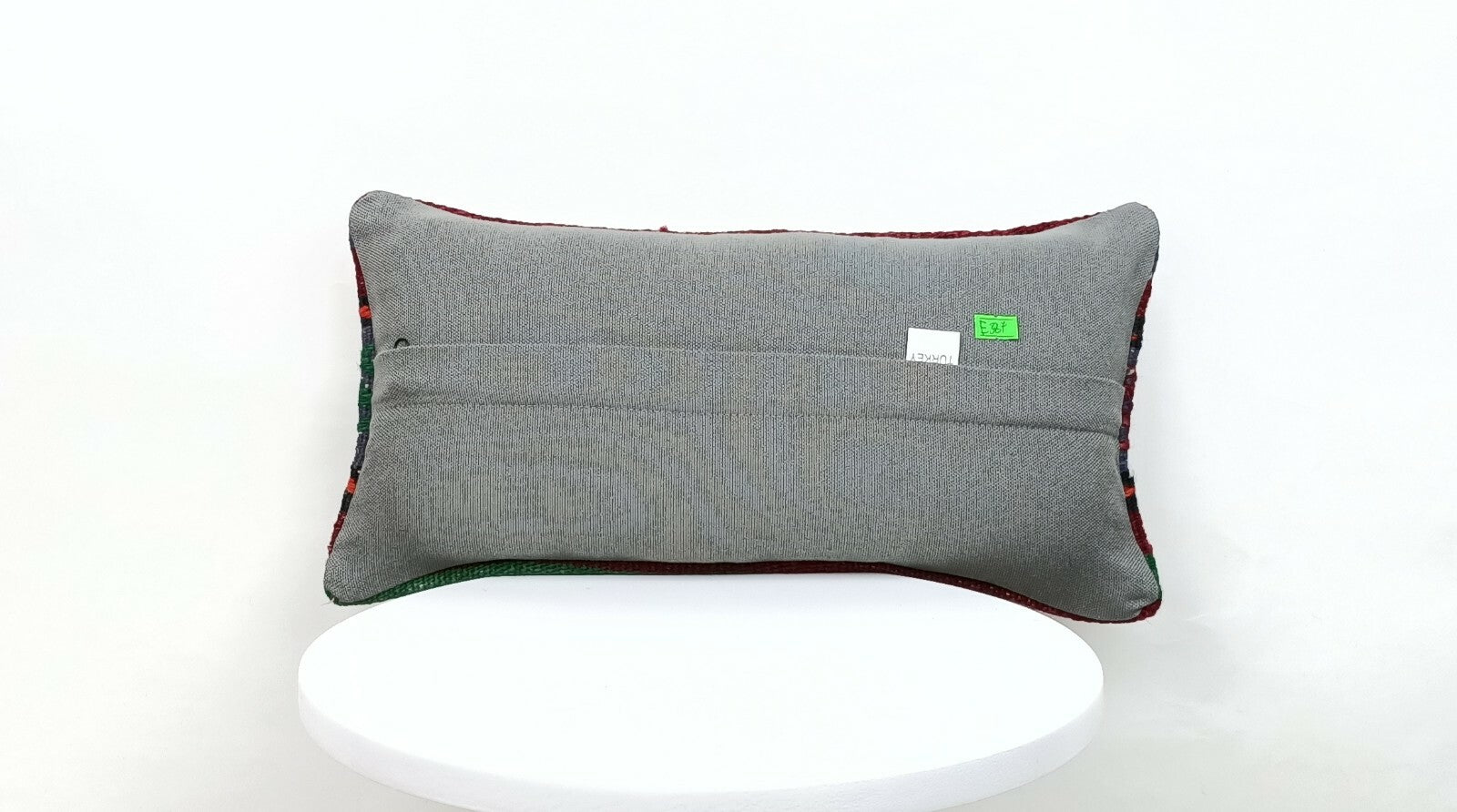 Turkish Kilim Pillow Cover 8"x16" Handknotted Vintage Tribal Lumbar Cushion E387