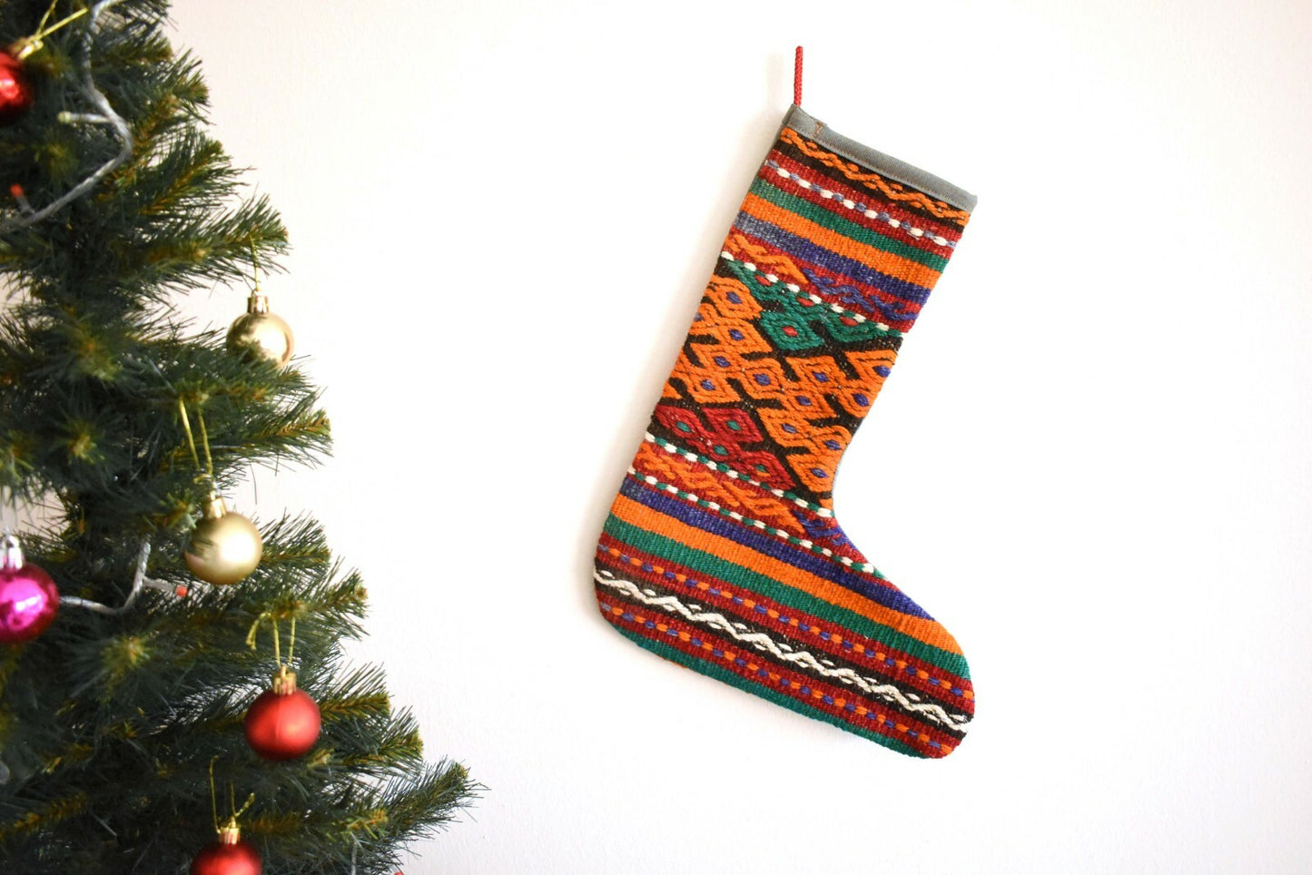 Kilim Christmas Stocking Vintage Stocking Gift Stocking  Xmas Socks S268