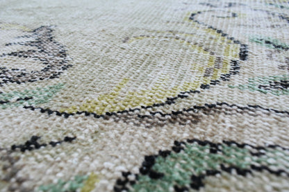 Large Turkish Rug 8.1x4.8 ft Vintage Rug Faded Oushak Rug Living Room Carpet B21