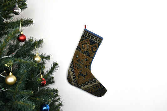 Kilim Christmas Stocking Vintage Rug Stocking Ethnic Decorative Xmas Socks S957