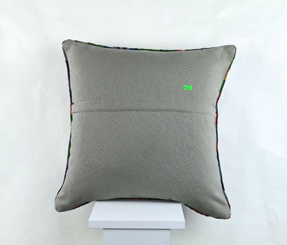 Throw Pillow Cover 18x18 Handmade Turkish Traditional Oushak Kilim Cushion A1438