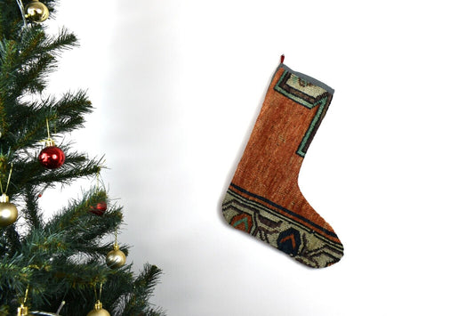 Kilim Christmas Stocking Vintage Rug Stocking Ethnic Decorative Xmas Socks S612