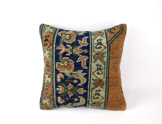 16x16 Ethnic Vintage Turkish Rug Pillow Cover Home Decorative Boho Cushion 4219