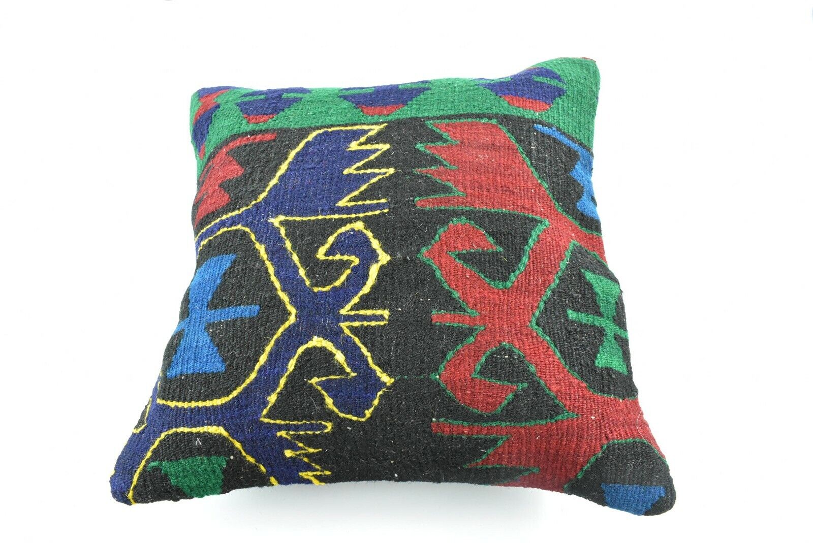 Kilim Pillow Cover 16x16 Oriental Traditional Handmade Bohemian Cushion A1632