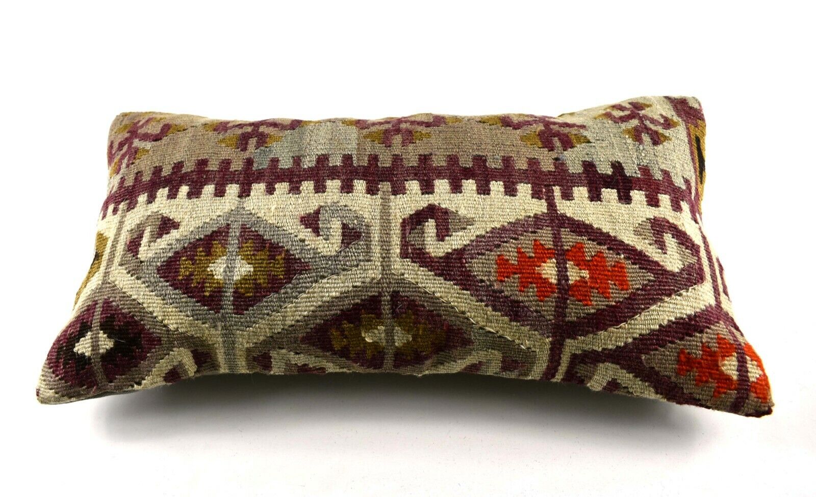 10x20 Kilim Lumbar Pillow Cover Vintage Ethnic Oushak Kilim Pillow Cover A3019