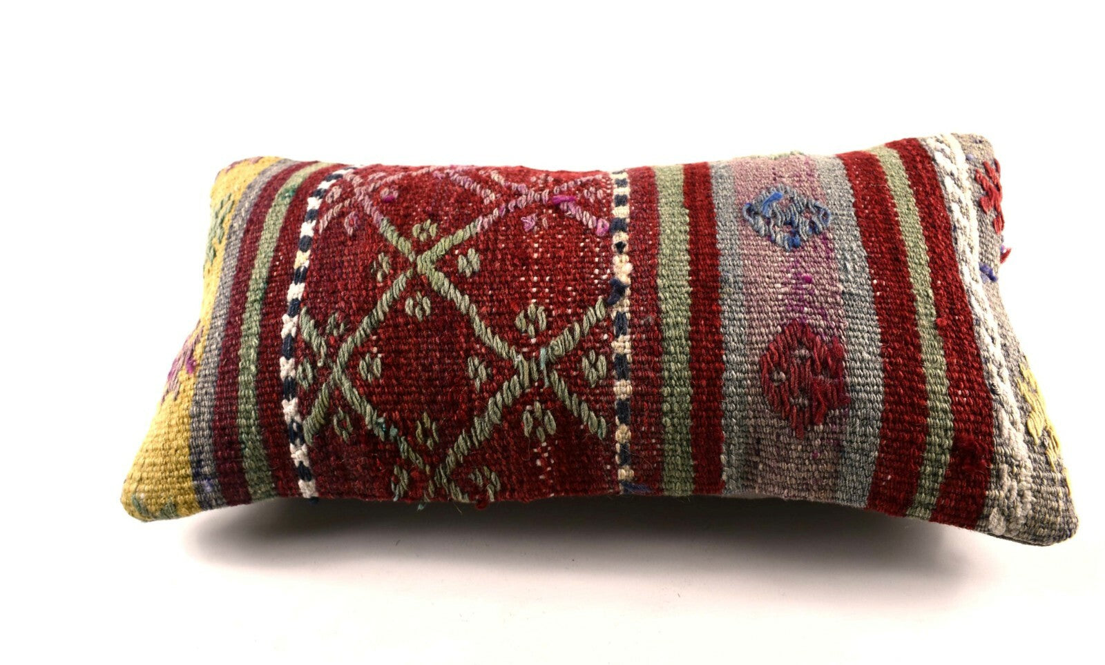 8x16 Kilim Pillow Cover Vintage Tribal Oushak Kilim Ethnic Lumbar Cover A2979