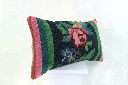 10x20 Kilim Lumbar Pillow Cover Vintage Ethnic Oushak Kilim Pillow Cover 2248