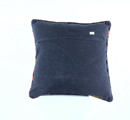 Turkish Handmade Kilim Pillow Cover 16x16 Home Decorative Wool Throw Lumbar A627