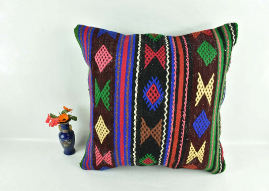 20x20 Kilim Pillow Cover Handmade Vintage Oushak Kilim Cushion Cover A1907