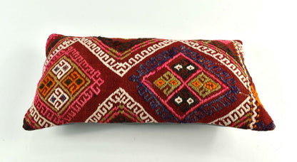 Turkish Cushion Cover 8"x16" Handmade Vintage Boho Ethnic Throw Pillow Case 3722