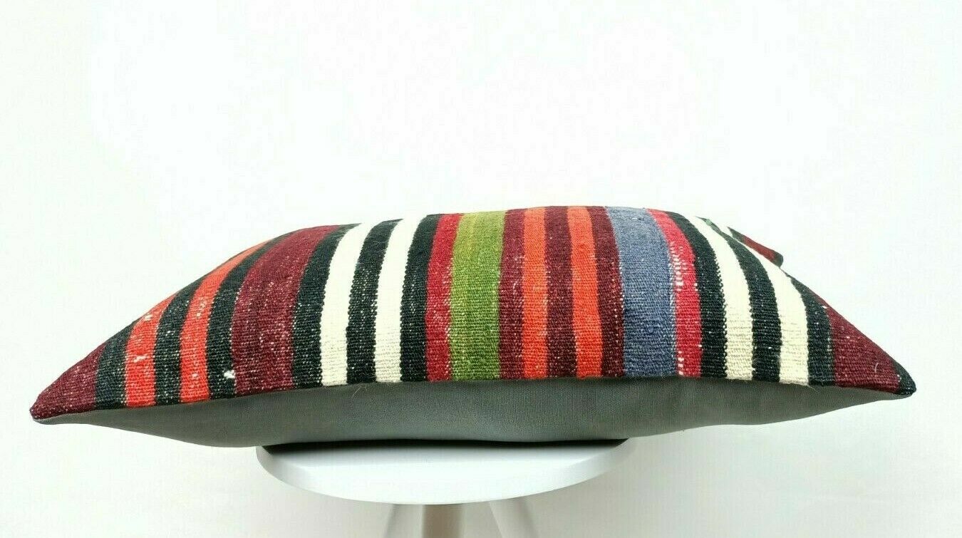 Kilim Lumbar Pillow Handknotted Oushak Rug Oriental Bohemian Ethinc Cushion E508