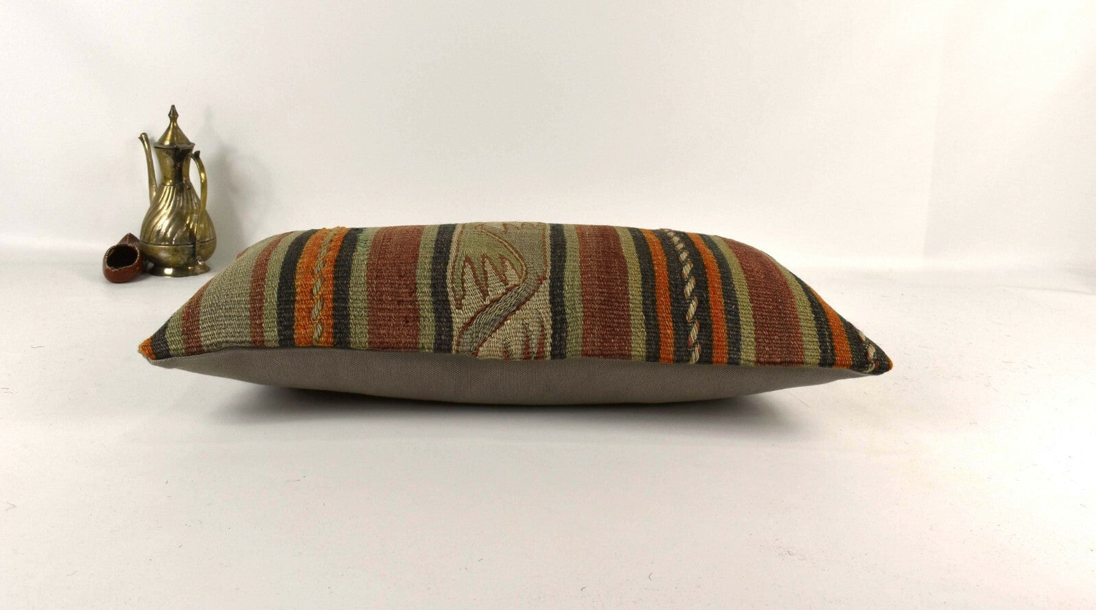 Kilim Lumbar Pillow Cover 10x20 Decorative Sofa Couch Handmade Cushion A2261
